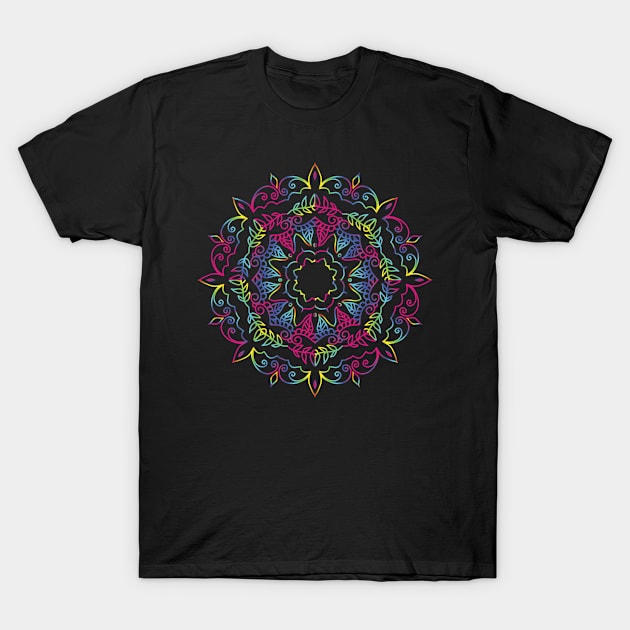 Mandala Rainbow 02585 T-Shirt by krakkor